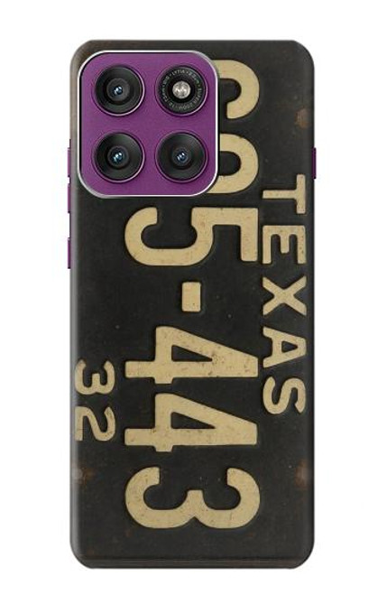 S4061 ヴィンテージテキサスの車のナンバープレート Vintage Texas Car License Plate Motorola Edge 60 Pro バックケース、フリップケース・カバー