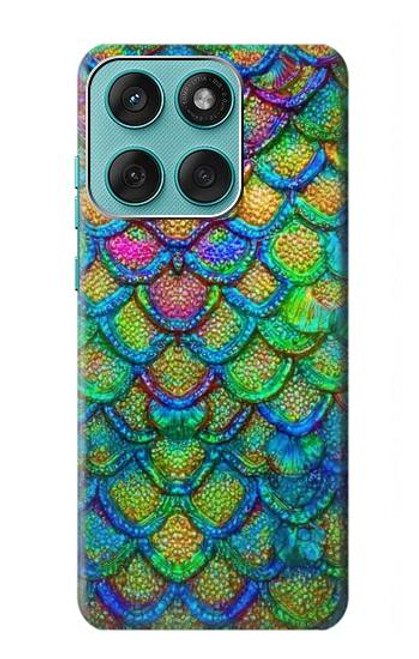 S4071 カラフルな人魚の鱗 Colorful Mermaid Scale Motorola Edge 60 Fusion バックケース、フリップケース・カバー
