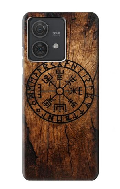 S4036 バイキングのヴェグヴィシルの木 Viking Vegvisir Compass Wood Motorola Edge 40 Neo バックケース、フリップケース・カバー