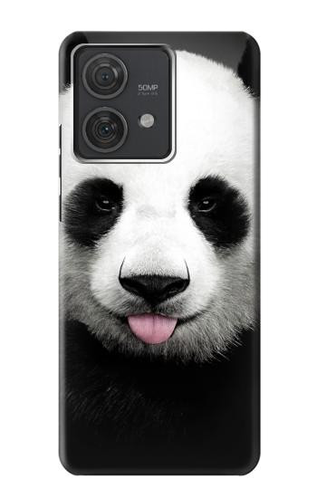 S4049 舌を出した可愛いパンダ Cute Panda Stick Out Tongue Motorola Edge 40 Neo バックケース、フリップケース・カバー
