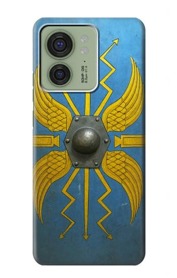 S4052 青いローマの盾 Blue Roman Shield Motorola Edge (2023), Edge 40 バックケース、フリップケース・カバー