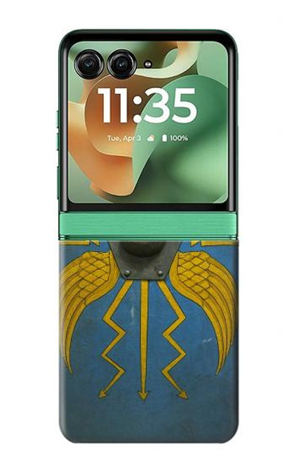 S4052 青いローマの盾 Blue Roman Shield Motorola Razr 60, Razr 2025 バックケース、フリップケース・カバー