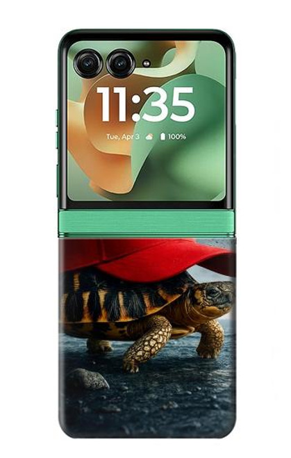 S4056 マダガスカルのカメの赤い帽子 Madagascar Turtle Red Cap Motorola Razr 60, Razr 2025 バックケース、フリップケース・カバー