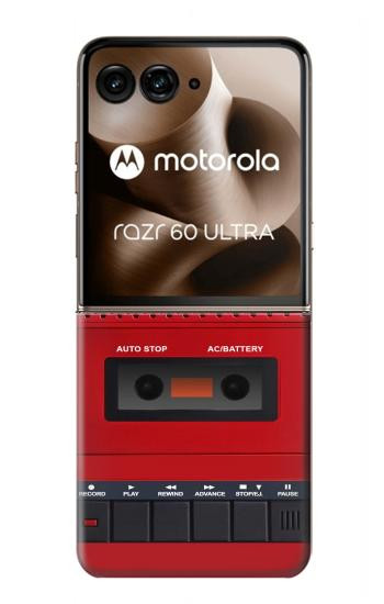 S4073 ヴィンテージの赤いカセットプレーヤーのグラフィック Vintage Red Cassette Player Graphic Motorola Razr 70 Ultra, 60 Ultra, 50 Ultra, Ultra 2026, Ultra 2025 バックケース、フリップケース・カバー