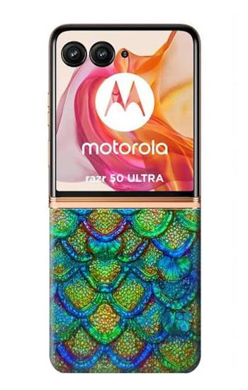 S4071 カラフルな人魚の鱗 Colorful Mermaid Scale Motorola Razr 50 Ultra バックケース、フリップケース・カバー