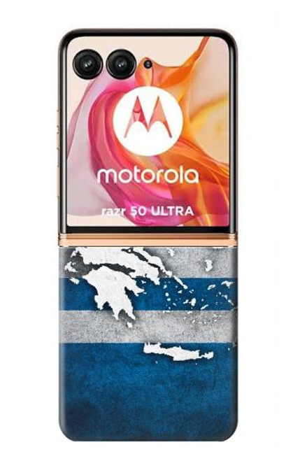 S4074 ギリシャの国旗 The Flag of Greece Motorola Razr 50 Ultra バックケース、フリップケース・カバー