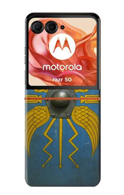 S4052 青いローマの盾 Blue Roman Shield Motorola Razr 50 バックケース、フリップケース・カバー