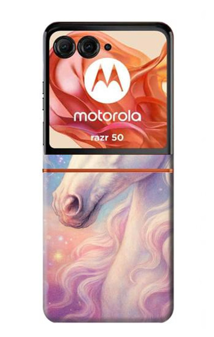 S4054 ファンタジーユニコーン Fantasy Unicorn Motorola Razr 50 バックケース、フリップケース・カバー