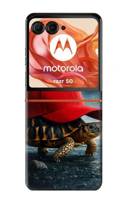 S4056 マダガスカルのカメの赤い帽子 Madagascar Turtle Red Cap Motorola Razr 50 バックケース、フリップケース・カバー