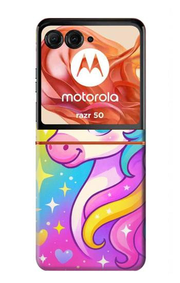 S4057 可愛いユニコーンの漫画 Cute Unicorn Cartoon Motorola Razr 70,60,50, Razr (2026, 2025, 2024) バックケース、フリップケース・カバー