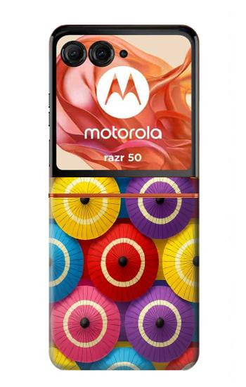 S4065 蛇の目傘柄 Snake Eye Umbrella Pattern Motorola Razr 70,60,50, Razr (2026, 2025, 2024) バックケース、フリップケース・カバー