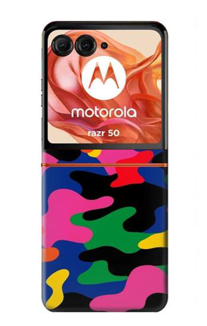 S4072 カラフルなカモフラージュ Colorful Camouflage Motorola Razr 50 バックケース、フリップケース・カバー