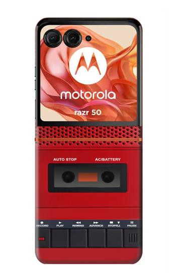 S4073 ヴィンテージの赤いカセットプレーヤーのグラフィック Vintage Red Cassette Player Graphic Motorola Razr 70,60,50, Razr (2026, 2025, 2024) バックケース、フリップケース・カバー