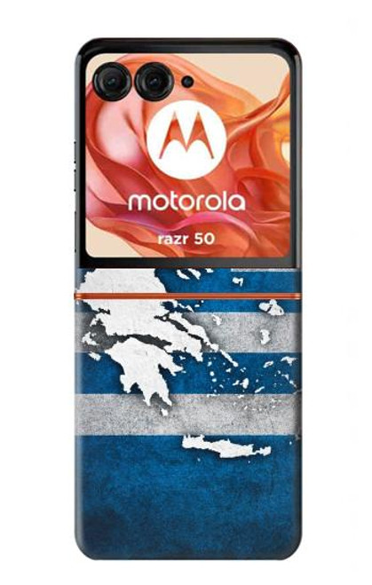 S4074 ギリシャの国旗 The Flag of Greece Motorola Razr 50 バックケース、フリップケース・カバー