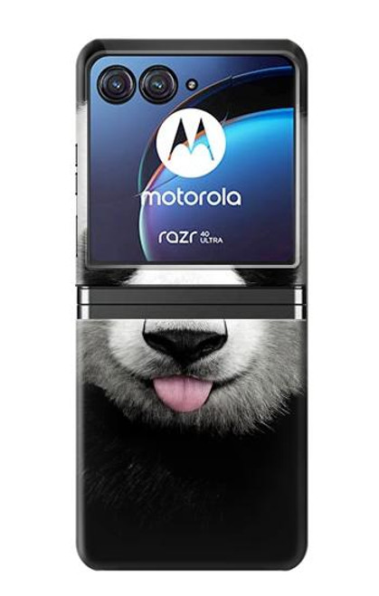 S4049 舌を出した可愛いパンダ Cute Panda Stick Out Tongue Motorola Razr 40 Ultra バックケース、フリップケース・カバー