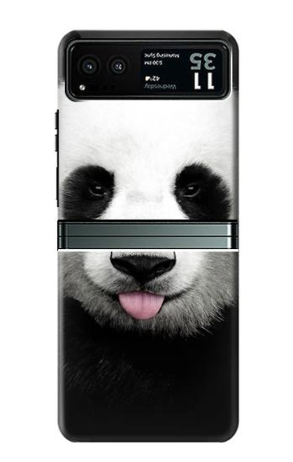 S4049 舌を出した可愛いパンダ Cute Panda Stick Out Tongue Motorola Razr 40 バックケース、フリップケース・カバー
