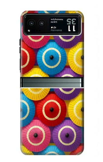 S4065 蛇の目傘柄 Snake Eye Umbrella Pattern Motorola Razr 40 バックケース、フリップケース・カバー
