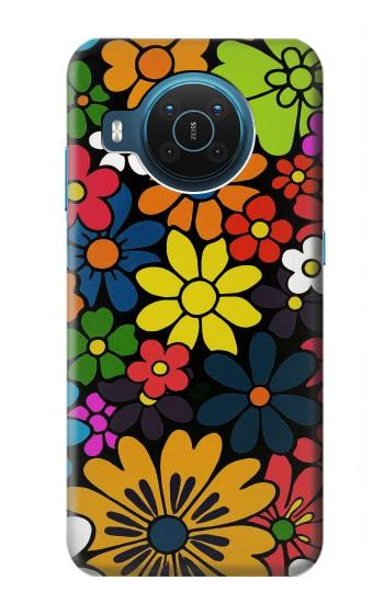 S4043 カラフルな花の漫画 Colorful Flowers Cartoon Nokia X20 バックケース、フリップケース・カバー