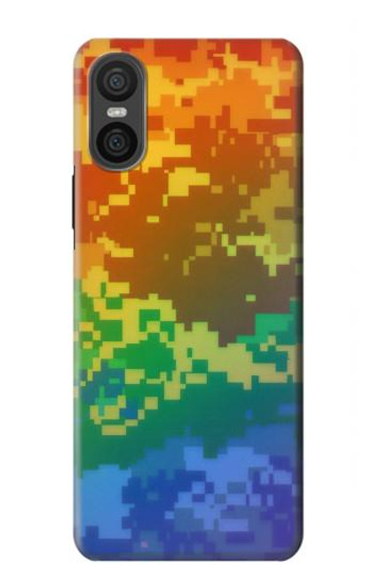 S4047 LGBTQカモフラージュ LGBTQ Camouflage Sony Xperia 10 VI バックケース、フリップケース・カバー
