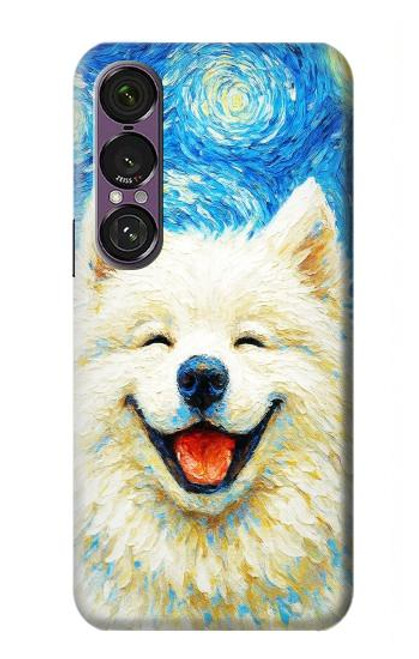 S4064 笑顔の犬 ゴッホの星月夜 Smile Dog Van Gogh Starry Night Sony Xperia 1 VII バックケース、フリップケース・カバー