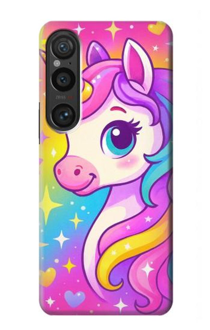 S4057 可愛いユニコーンの漫画 Cute Unicorn Cartoon Sony Xperia 1 VI バックケース、フリップケース・カバー