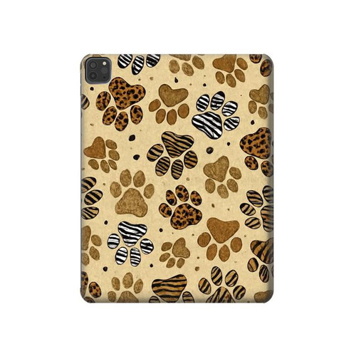 S4032 野生動物の足跡 Wild Animal Paw Foot Print iPad Pro 11 (2021,2020,2018, 3rd, 2nd, 1st) タブレットケース