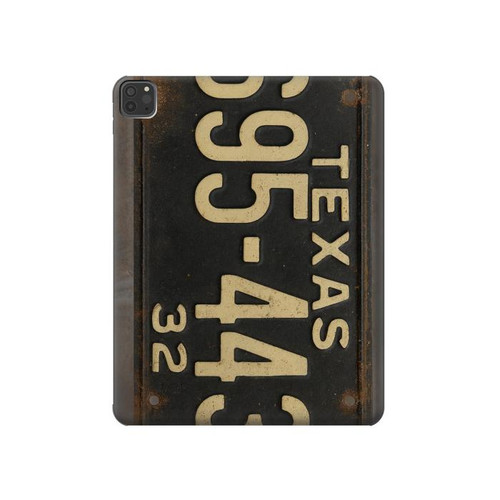 S4061 ヴィンテージテキサスの車のナンバープレート Vintage Texas Car License Plate iPad Pro 11 (2021,2020,2018, 3rd, 2nd, 1st) タブレットケース