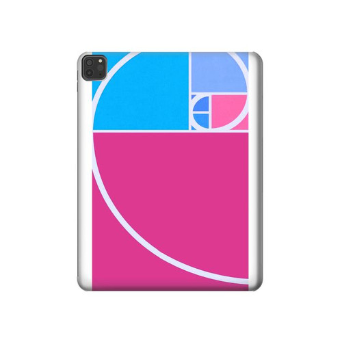 S4076 黄金比フィボナッチ螺旋 Golden Ratio Fibonacci Spiral iPad Pro 11 (2021,2020,2018, 3rd, 2nd, 1st) タブレットケース