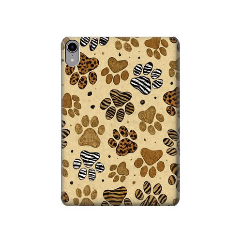 S4032 野生動物の足跡 Wild Animal Paw Foot Print iPad mini 6 7, iPad mini (2021,2024) タブレットケース