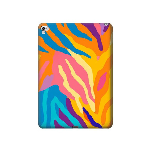 S4037 カラフルなシマウマ柄 Colorful Zebra Pattern iPad Pro 12.9 (2015,2017) タブレットケース
