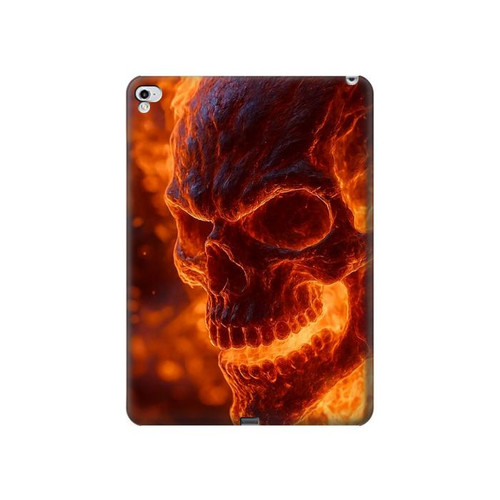 S4062 火の頭蓋骨 Fire Skull iPad Pro 12.9 (2015,2017) タブレットケース