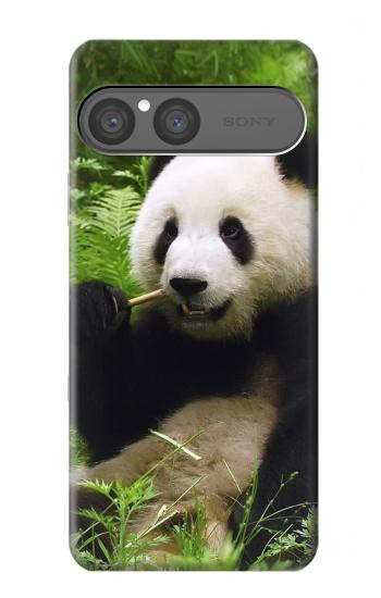 S1073 パンダは食べるのが楽しみ Panda Enjoy Eating Sony Xperia 10 VII バックケース、フリップケース・カバー
