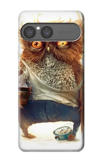 S1133 目を覚ますフクロウ Wake up Owl Sony Xperia 10 VII バックケース、フリップケース・カバー