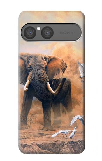 S1292 ダスティエレファントエッグレット Dusty Elephant Egrets Sony Xperia 10 VII バックケース、フリップケース・カバー