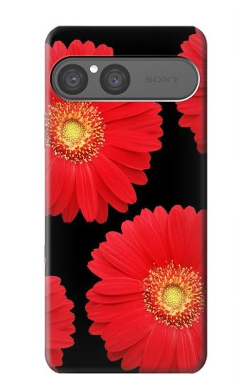 S2478 赤デイジーの花 Red Daisy flower Sony Xperia 10 VII バックケース、フリップケース・カバー