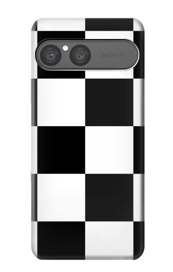 S2492 黒と白のチェッカーボード Black and White Check Sony Xperia 10 VII バックケース、フリップケース・カバー