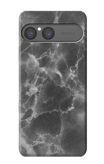 S2526 ブラックマーブルグラフィックプリント Black Marble Graphic Printed Sony Xperia 10 VII バックケース、フリップケース・カバー