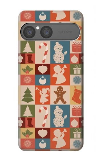 S2854 かわいいクリスマスのパターン Cute Xmas Pattern Sony Xperia 10 VII バックケース、フリップケース・カバー