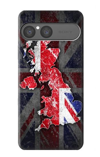 S2936 英国旗地図 UK British Flag Map Sony Xperia 10 VII バックケース、フリップケース・カバー