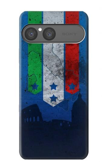 S2983 イタリアサッカー Italy Football Soccer Flag Sony Xperia 10 VII バックケース、フリップケース・カバー