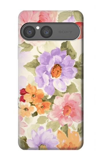 S3035 花 Sweet Flower Painting Sony Xperia 10 VII バックケース、フリップケース・カバー