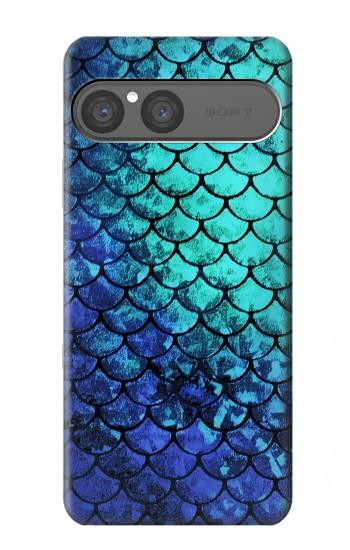 S3047 緑人魚のスケール Green Mermaid Fish Scale Sony Xperia 10 VII バックケース、フリップケース・カバー