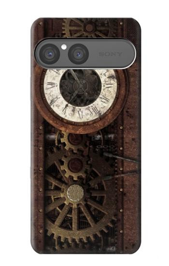 S3221 クロックギア Steampunk Clock Gears Sony Xperia 10 VII バックケース、フリップケース・カバー