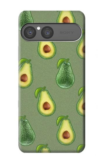 S3285 アボカドパターン Avocado Fruit Pattern Sony Xperia 10 VII バックケース、フリップケース・カバー