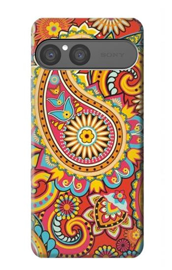 S3402 ペイズリー花柄 Floral Paisley Pattern Seamless Sony Xperia 10 VII バックケース、フリップケース・カバー