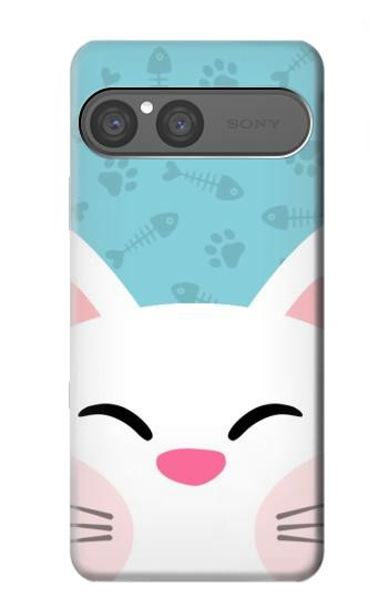 S3542 かわいい猫漫画 Cute Cat Cartoon Sony Xperia 10 VII バックケース、フリップケース・カバー