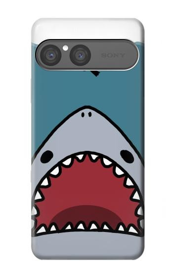 S3825 漫画のサメの海のダイビング Cartoon Shark Sea Diving Sony Xperia 10 VII バックケース、フリップケース・カバー