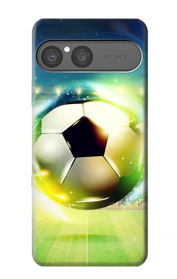 S3844 輝くサッカー サッカーボール Glowing Football Soccer Ball Sony Xperia 10 VII バックケース、フリップケース・カバー
