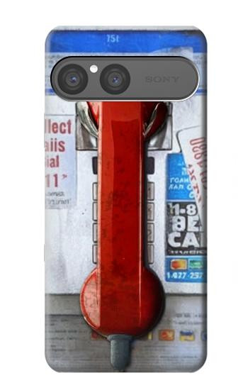 S3925 コラージュヴィンテージ公衆電話 Collage Vintage Pay Phone Sony Xperia 10 VII バックケース、フリップケース・カバー