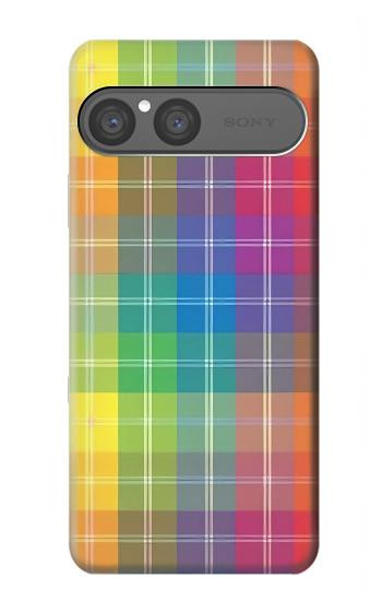 S3942 LGBTQ レインボーチェック柄タータンチェック LGBTQ Rainbow Plaid Tartan Sony Xperia 10 VII バックケース、フリップケース・カバー